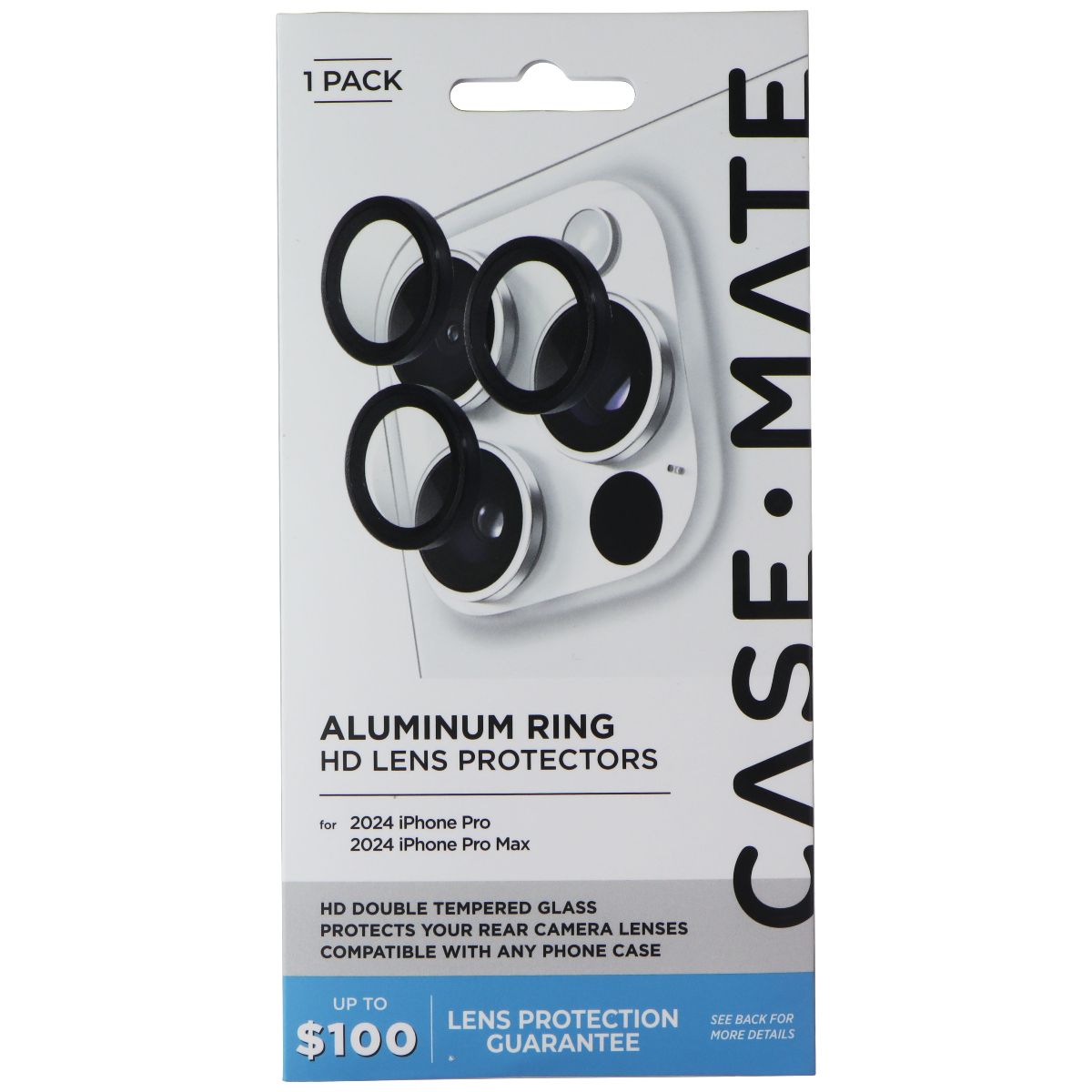 Case-Mate Aluminum Ring Lens Protectors for iPhone 16 Pro / 16 Pro Max - Black Cell Phone - Screen Protectors Case-Mate - Simple Cell Bulk Wholesale Pricing - USA Seller