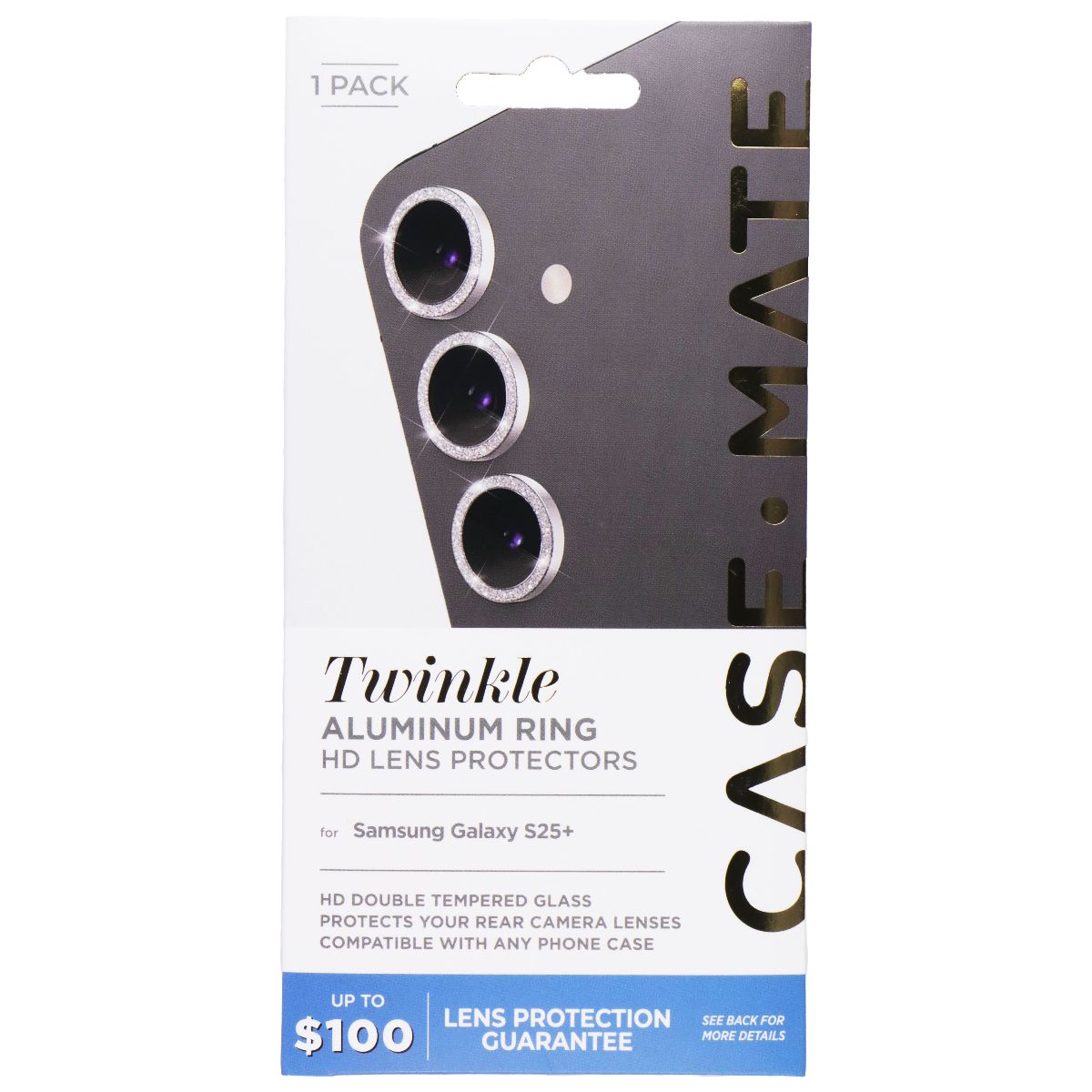Case-Mate Aluminum Ring HD Lens Protectors for Samsung Galaxy S25 Plus - Twinkle Cell Phone - Screen Protectors Case-Mate - Simple Cell Bulk Wholesale Pricing - USA Seller