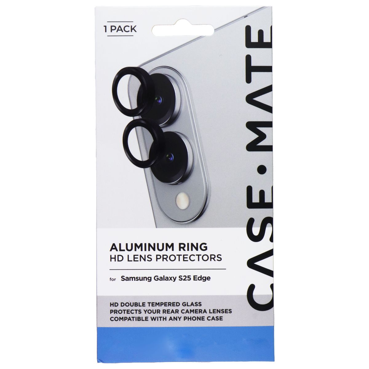 Case-Mate Aluminum Ring HD Lens Protectors for Samsung Galaxy S25 Edge - Black Cell Phone - Screen Protectors Case-Mate - Simple Cell Bulk Wholesale Pricing - USA Seller