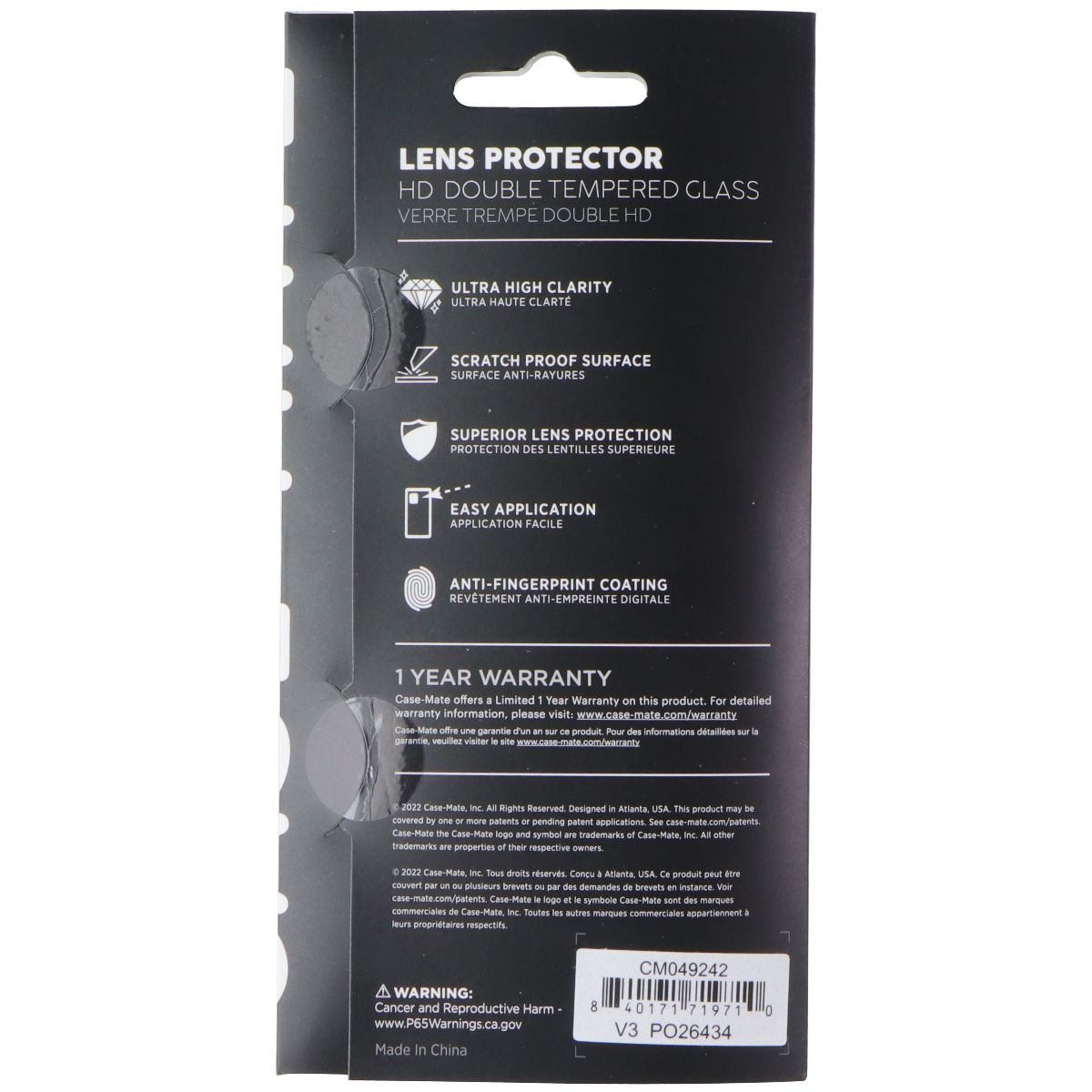 Case-Mate HD Double Tempered Glass Lens Protector for iPhone 14 Pro / 14 Pro Max Cell Phone - Screen Protectors Case-Mate - Simple Cell Bulk Wholesale Pricing - USA Seller