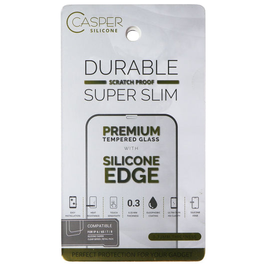 Casper Premium Tempered Glass with Silicone Edge for Apple iPhone 8 / 7 / 6s / 6 Cell Phone - Screen Protectors Casper    - Simple Cell Bulk Wholesale Pricing - USA Seller