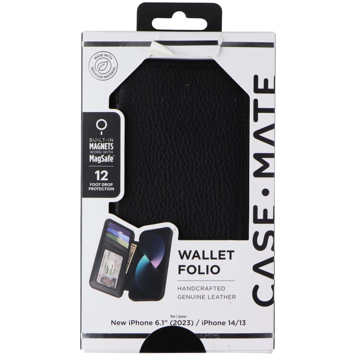 Case-Mate Wallet Folio Case For Magsafe for Apple iPhone 15 / 14 / 13 - Black Cell Phone - Cases, Covers & Skins Case-Mate    - Simple Cell Bulk Wholesale Pricing - USA Seller