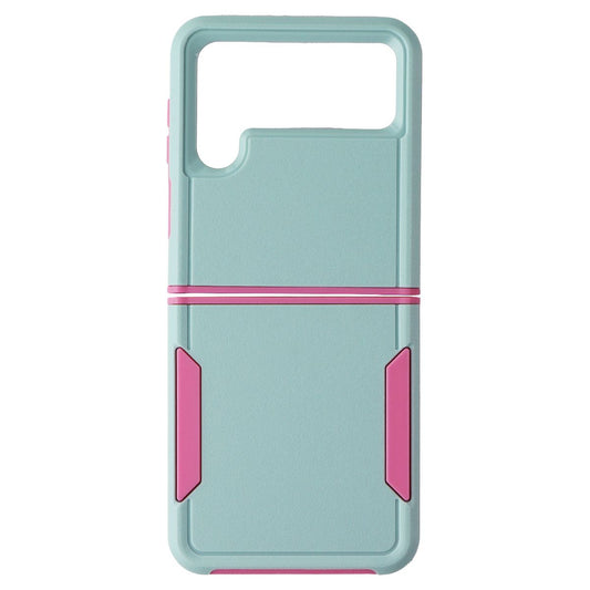 Case Brand Case for Samsung Galaxy Z Flip4 - Aqua / Pink Cell Phone - Cases, Covers & Skins Case - Simple Cell Bulk Wholesale Pricing - USA Seller