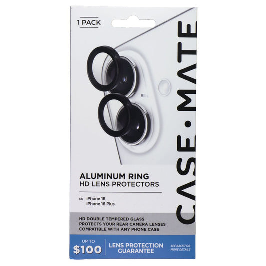 Case-Mate Aluminum Ring HD Lens Protectors for iPhone 16 and 16 Plus - Black Cell Phone - Other Accessories Case-Mate - Simple Cell Bulk Wholesale Pricing - USA Seller