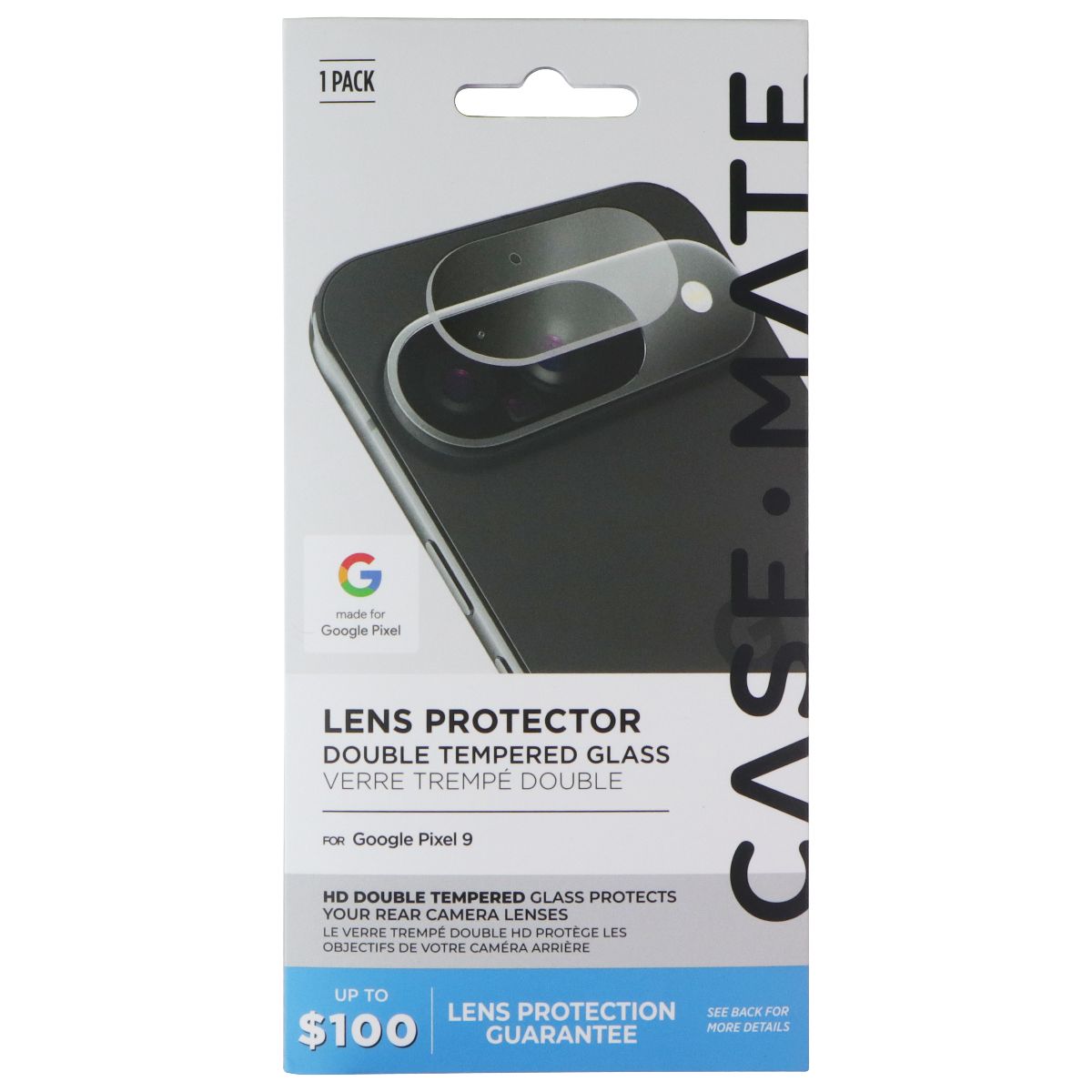 Case-Mate Double Tempered Glass Lens Protector for Google Pixel 9
