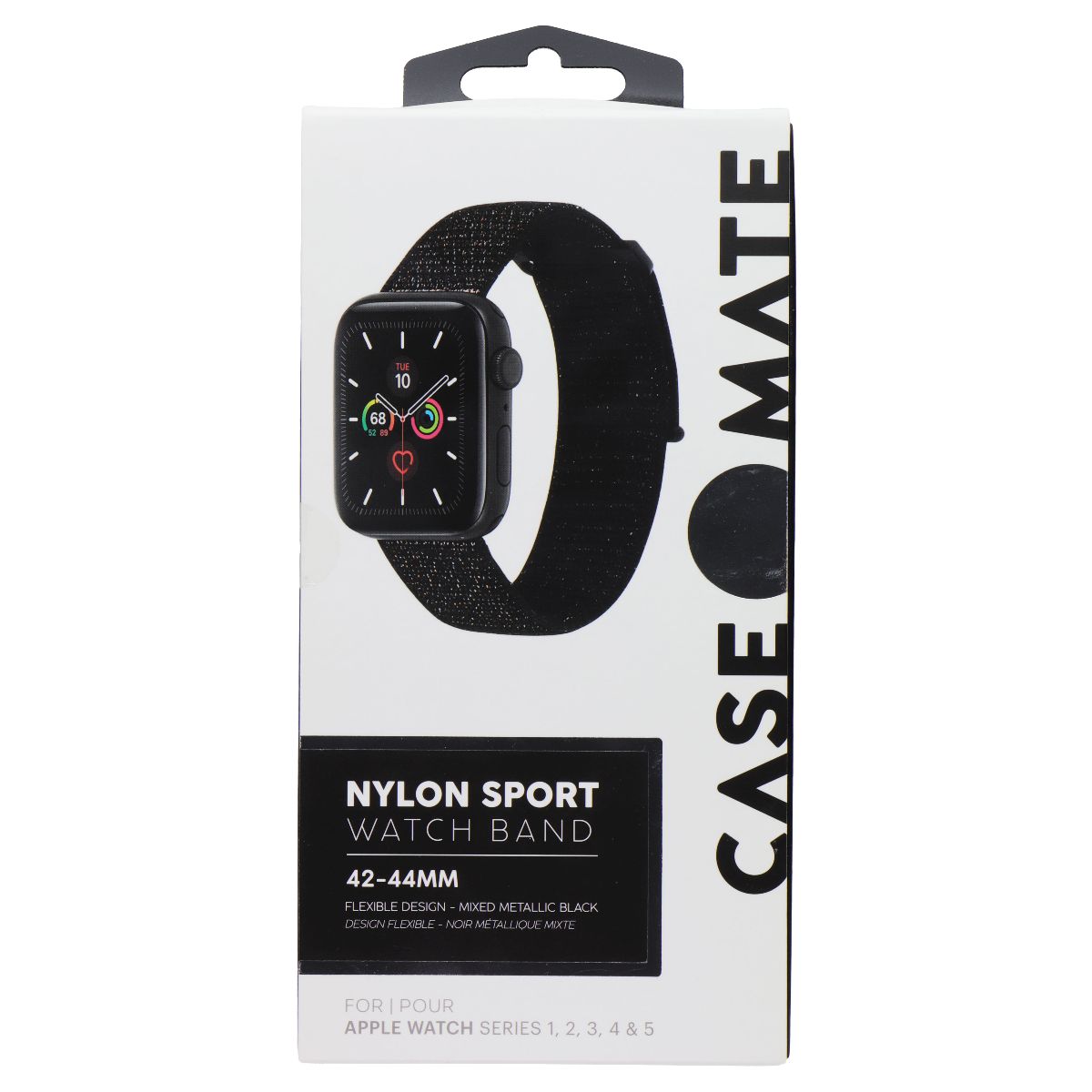 Case-Mate Nylon Sport Band For Apple Watch Series 1/2/3/4/5 (42-44MM) - Black Smart Watch Accessories - Watch Bands Case-Mate - Simple Cell Bulk Wholesale Pricing - USA Seller