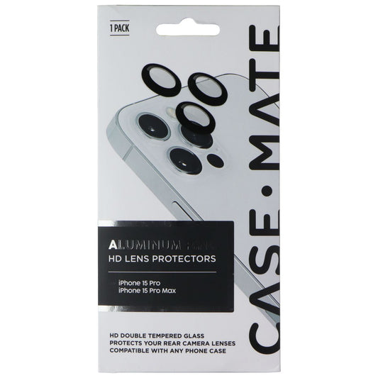 Case-Mate Aluminum Ring HD Lens Protectors for iPhone 15 Pro/15 Pro Max - Black Cell Phone - Screen Protectors Case-Mate - Simple Cell Bulk Wholesale Pricing - USA Seller