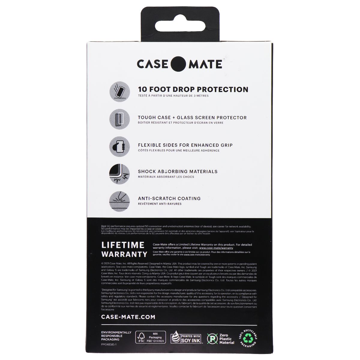 Case Mate Protection Pack for Samsung Galaxy A53 5G - Tough Case + Glass - Clear Cell Phone - Accessory Bundles Case-Mate - Simple Cell Bulk Wholesale Pricing - USA Seller