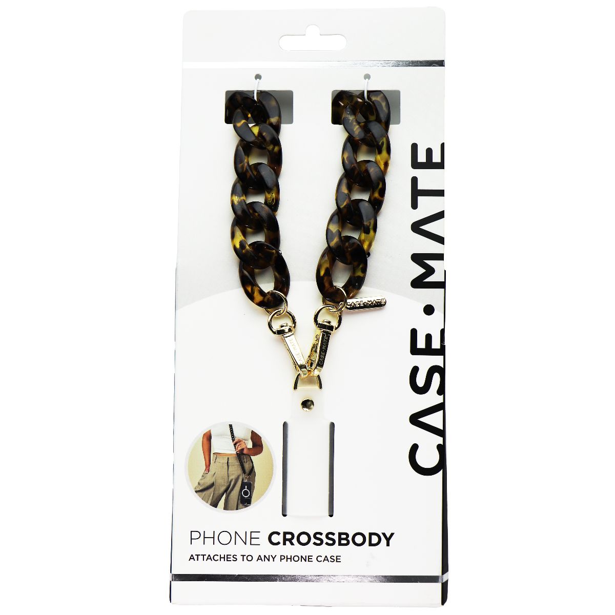 Case-Mate Crossbody Phone Lanyard / Chain- Tortoiseshell Cell Phone - Other Accessories Case-Mate    - Simple Cell Bulk Wholesale Pricing - USA Seller