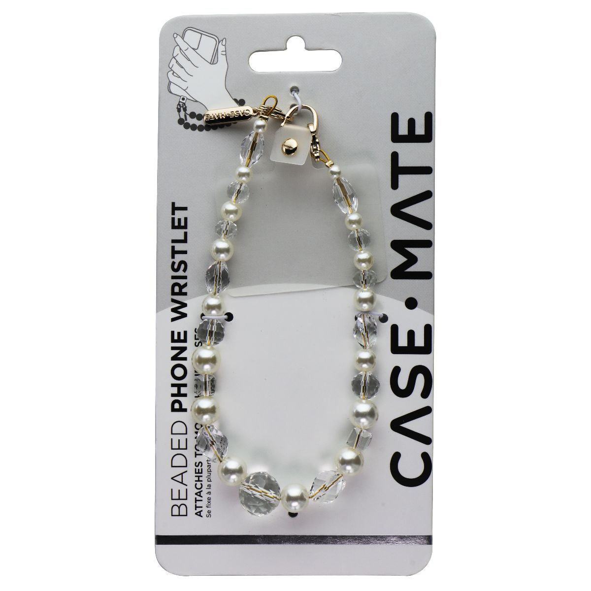 Case-Mate Beaded Wristlet Charm for Smartphones - Crystal Pearl Cell Phone - Straps & Charms Case-Mate    - Simple Cell Bulk Wholesale Pricing - USA Seller