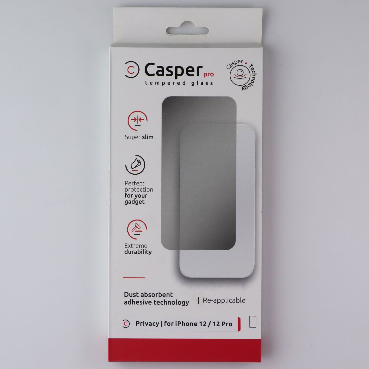 Casper Pro Tempered Glass for Apple iPhone 12 and 12 Pro - PRIVACY Cell Phone - Screen Protectors Casper - Simple Cell Bulk Wholesale Pricing - USA Seller