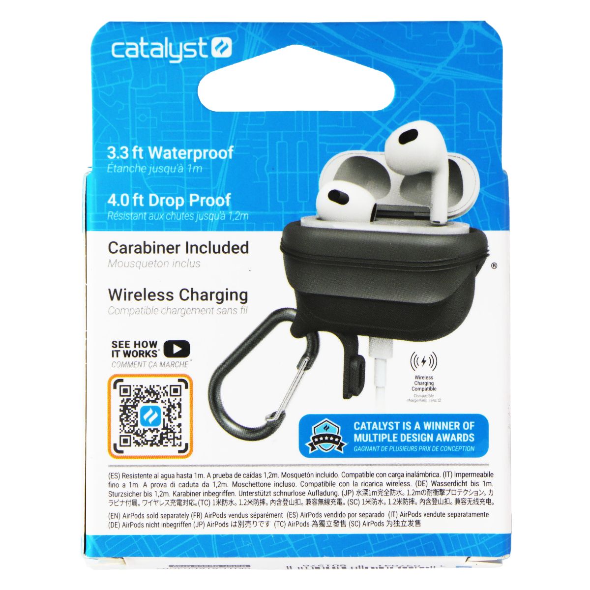 Catalyst Waterproof & Drop Proof Case for Apple AirPods 3rd Gen - Black iPod, Audio Player Accessories - Cases, Covers & Skins Catalyst - Simple Cell Bulk Wholesale Pricing - USA Seller