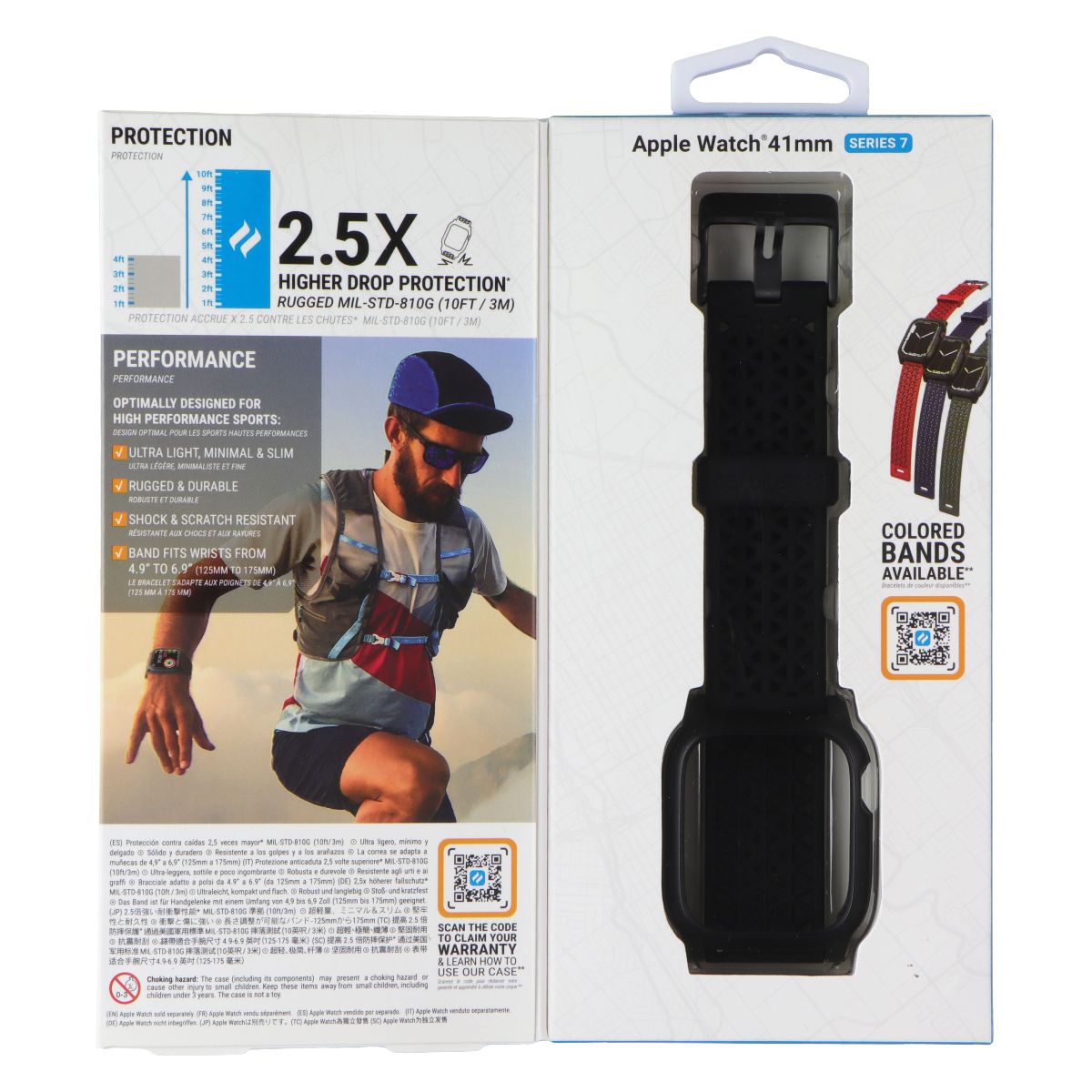 Catalyst Active Defense Case + Strap for Apple Watch Series 7 (41 mm) - Black Smart Watch Accessories - Smart Watch Cases Catalyst - Simple Cell Bulk Wholesale Pricing - USA Seller