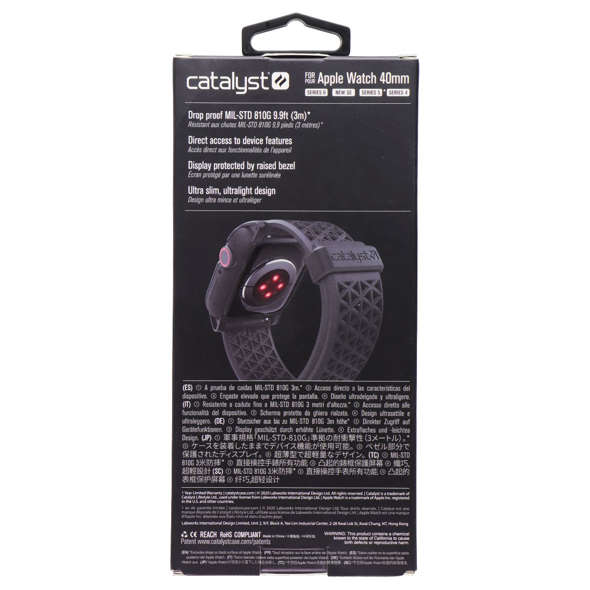 Catalyst Impact Case and Band for Apple Watch 40mm Series SE/6/5/4 - Black