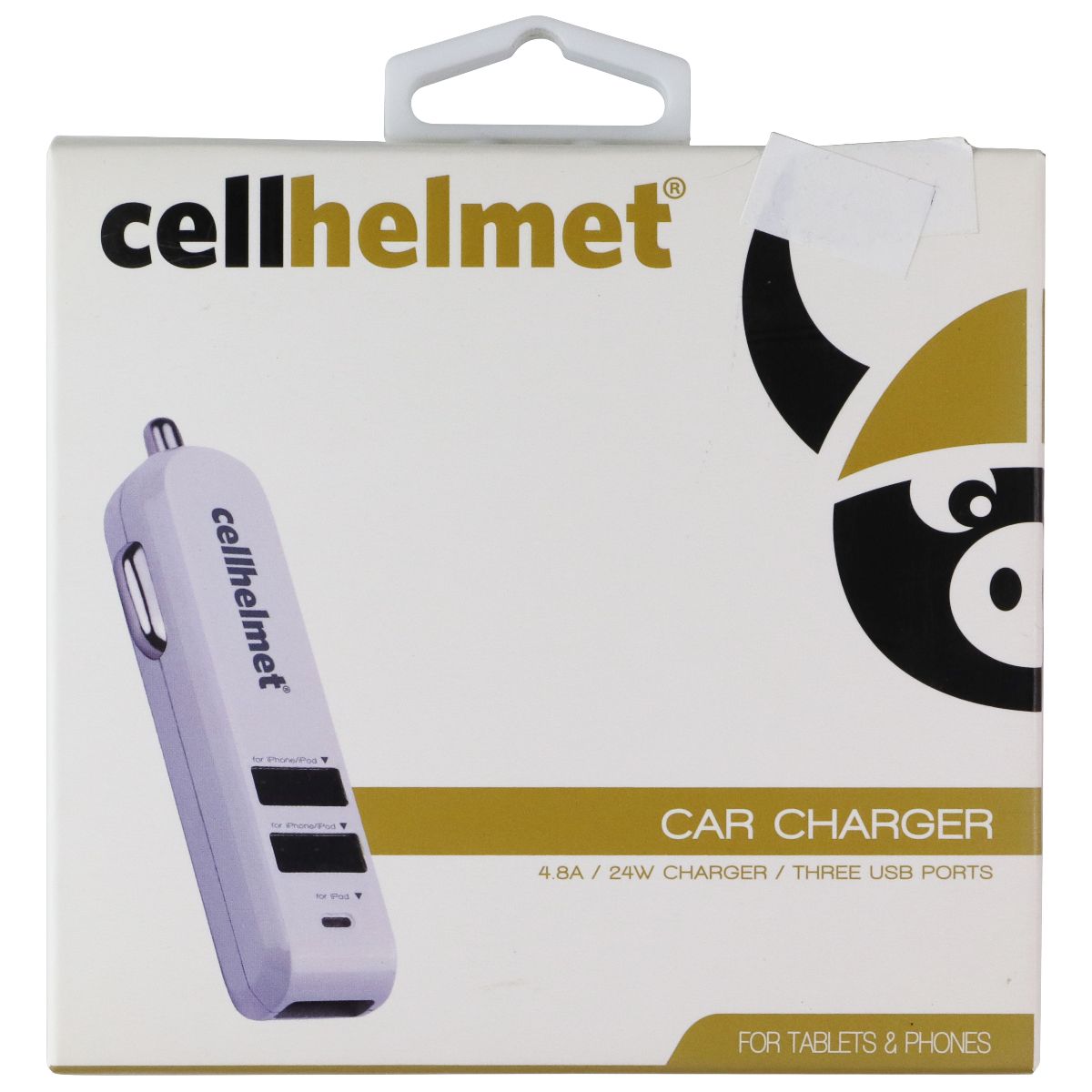 CellHelmet 3-Port USB 5V/4.8A Car Charger - White Cell Phone - Chargers & Cradles CellHelmet - Simple Cell Bulk Wholesale Pricing - USA Seller