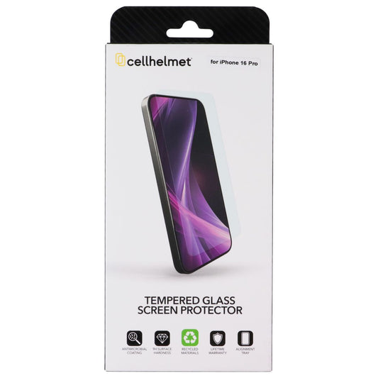 CellHelmet Tempered Glass Screen Protector w/ Align Tray for Apple iPhone 16 Pro Cell Phone - Screen Protectors CellHelmet - Simple Cell Bulk Wholesale Pricing - USA Seller