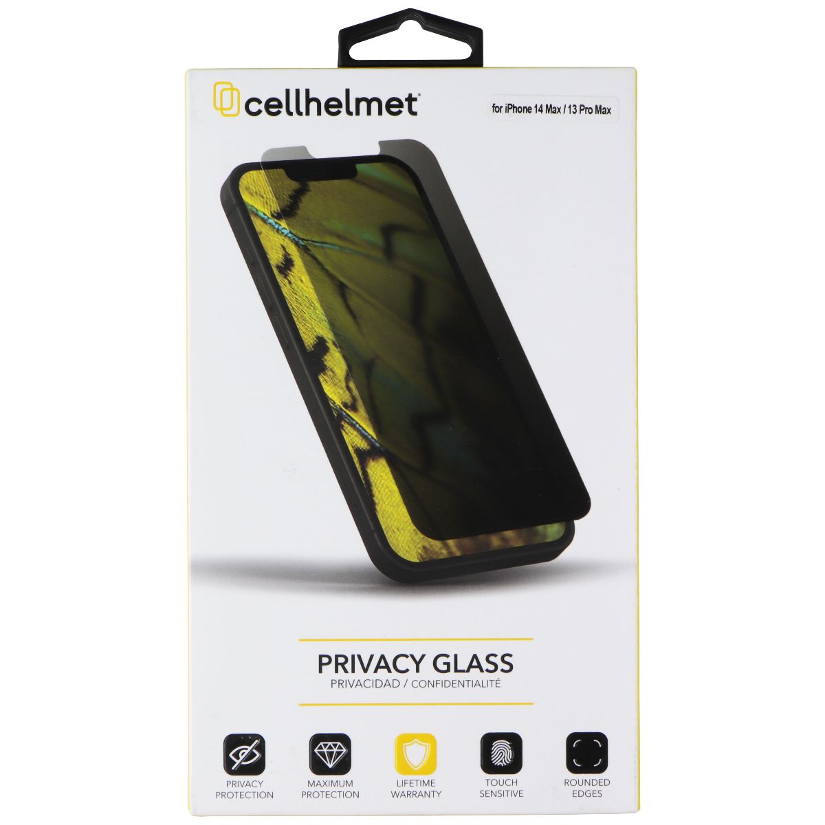 CellHelmet Privacy Glass for Apple iPhone 14 Plus / 13 Pro Max Cell Phone - Screen Protectors CellHelmet - Simple Cell Bulk Wholesale Pricing - USA Seller