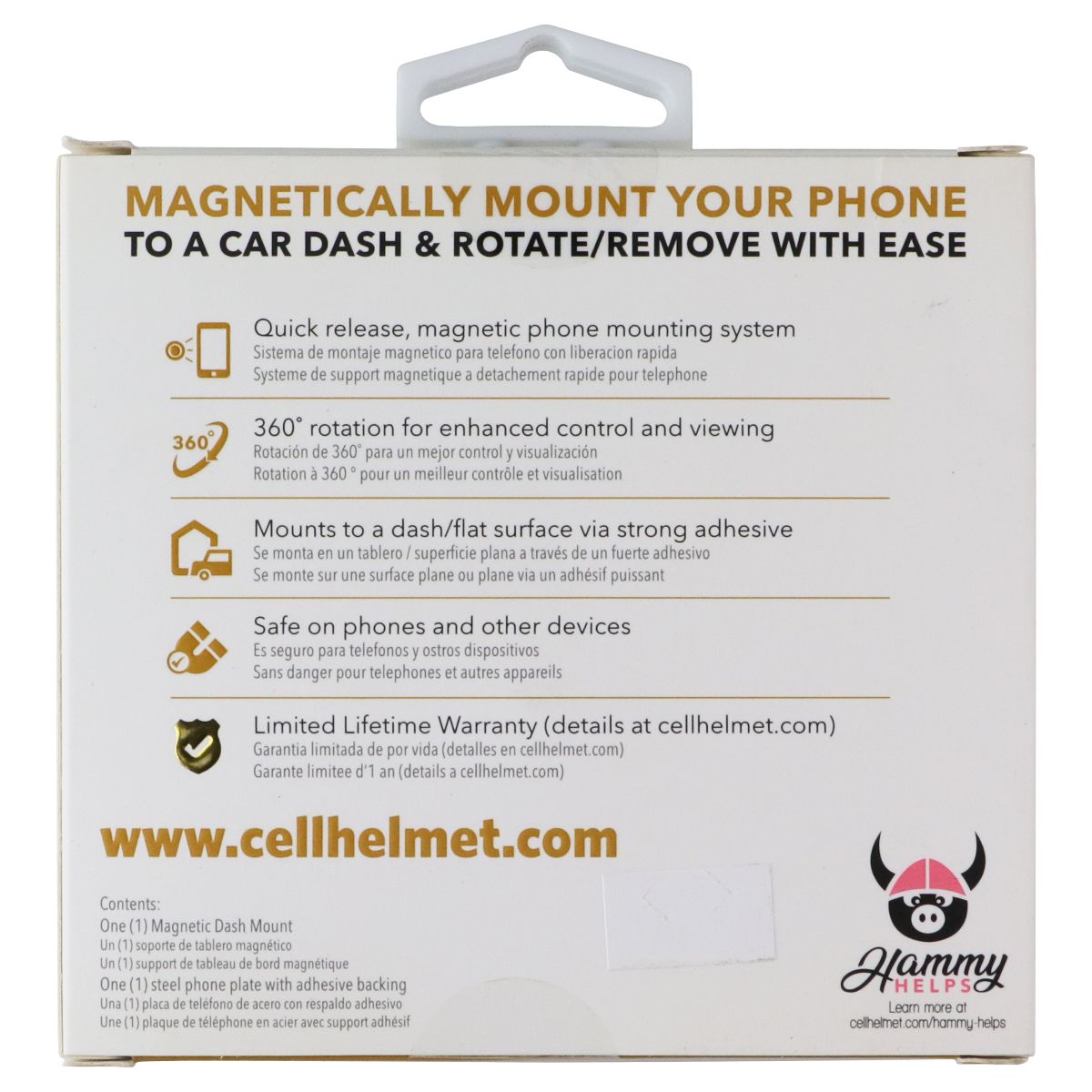 CellHelmet 360 Degree Magnetic Dash Mount - Black