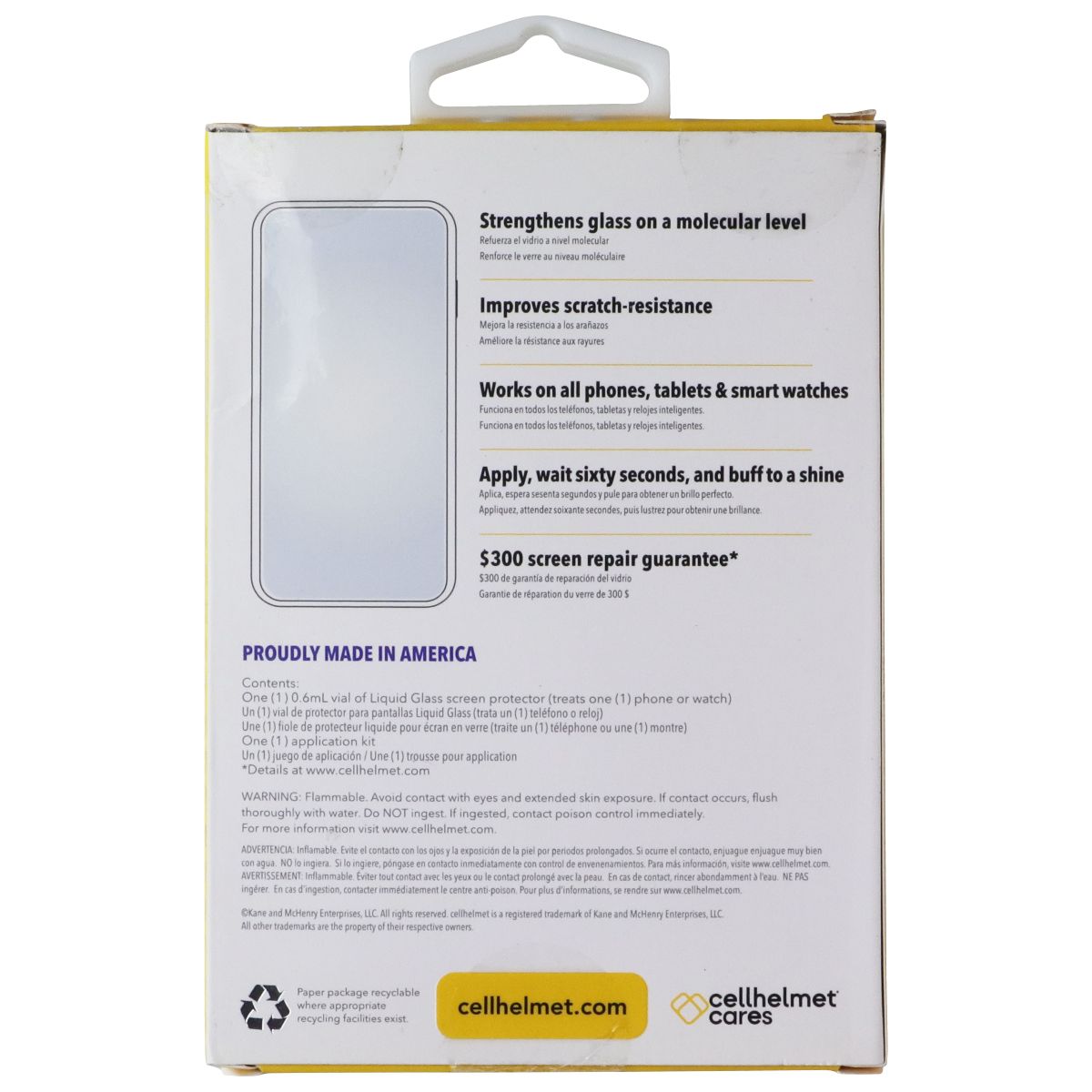 CellHelmet Liquid Glass 300 Screen Protector - Clear .6mL