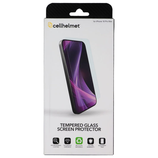 CellHelmet Tempered Glass Screen Protector for Apple iPhone 16 Pro Max Cell Phone - Screen Protectors CellHelmet - Simple Cell Bulk Wholesale Pricing - USA Seller