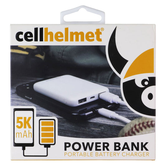 CellHelmet 5K mAh 2 USB Port Portable Battery Charger Power Bank - White Cell Phone - Chargers & Cradles CellHelmet - Simple Cell Bulk Wholesale Pricing - USA Seller