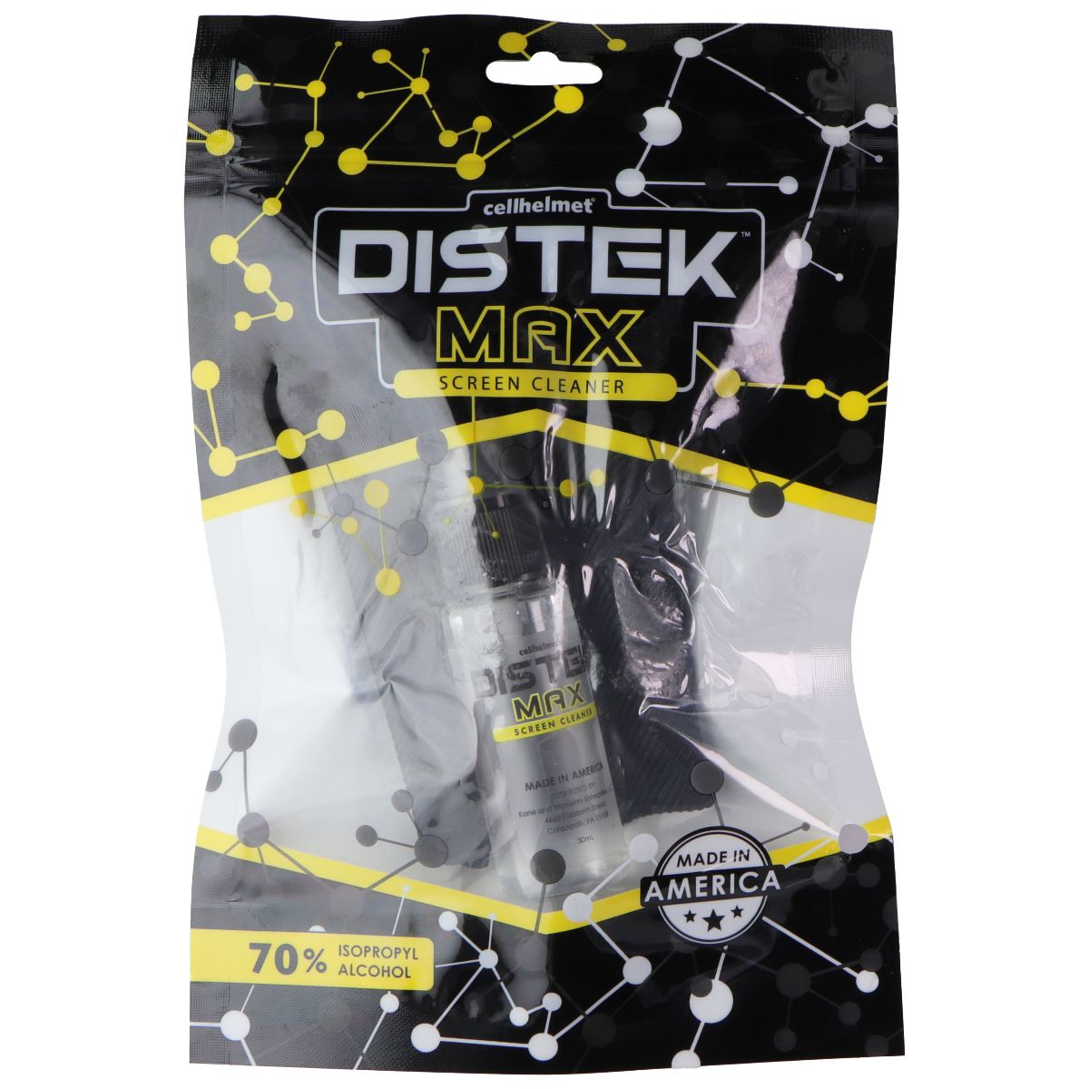 CellHelmet DisTek Max Screen Cleaner (30ML) Bottle & Cloth Cell Phone - Other Accessories CellHelmet - Simple Cell Bulk Wholesale Pricing - USA Seller