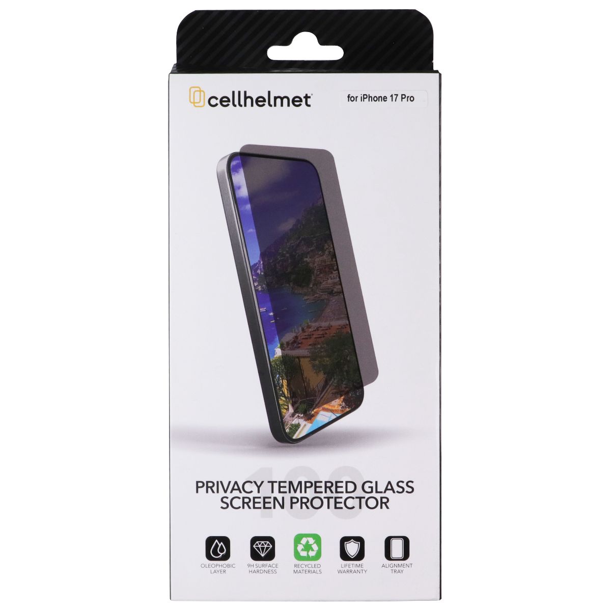 CellHelmet Privacy Tempered Glass Screen Protector for Apple iPhone 17 Pro
