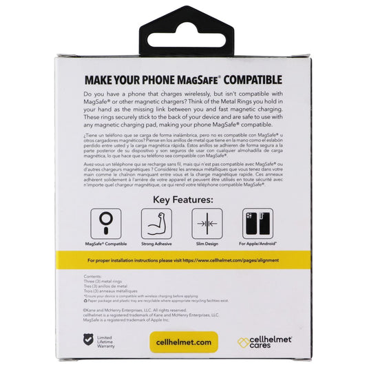 CellHelmet Metal Ring 3-Pack For MagSafe Compatible Charging