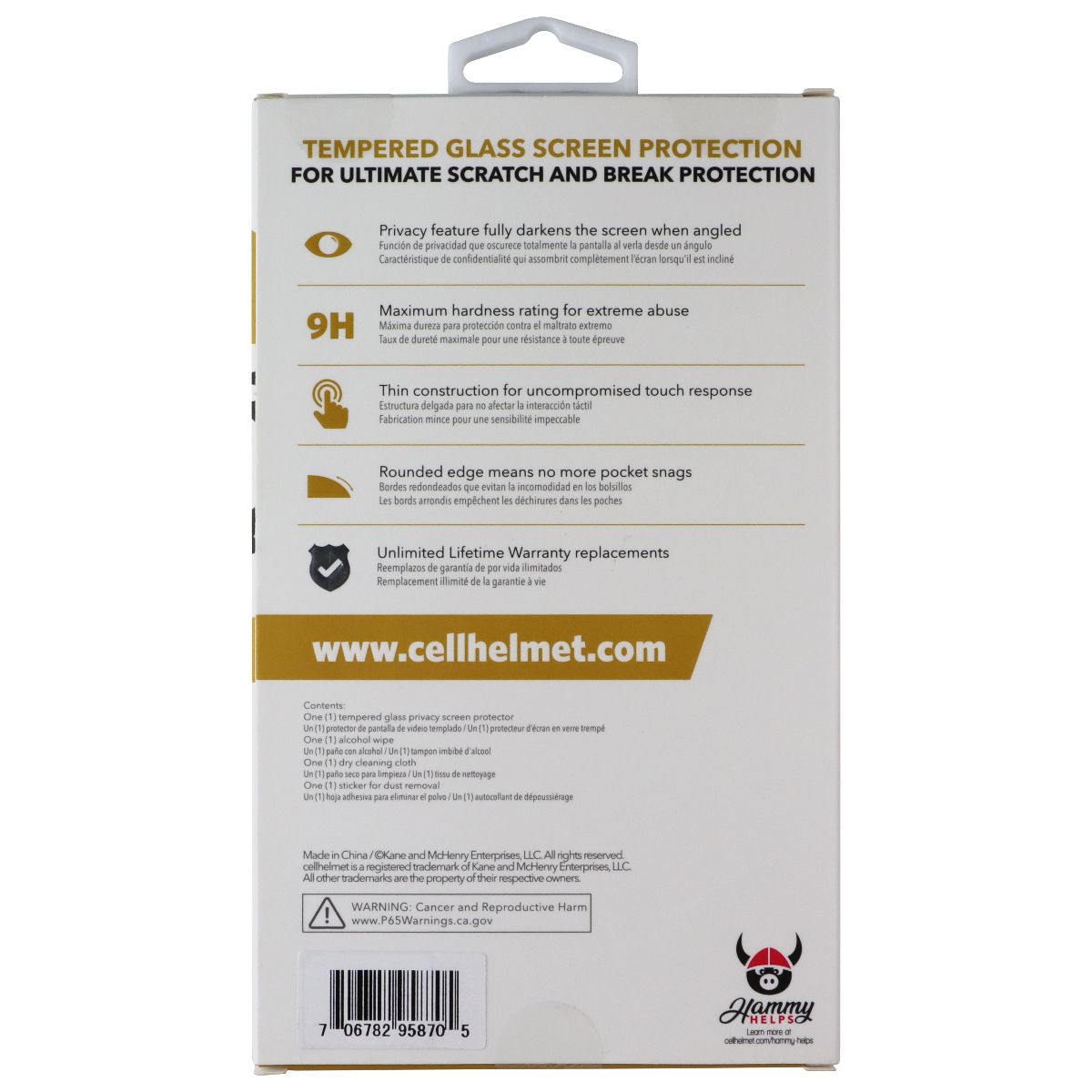 CellHelmet Glass Screen Protector for Apple iPhone 11 Pro Max/XS Max - Privacy Cell Phone - Screen Protectors CellHelmet - Simple Cell Bulk Wholesale Pricing - USA Seller