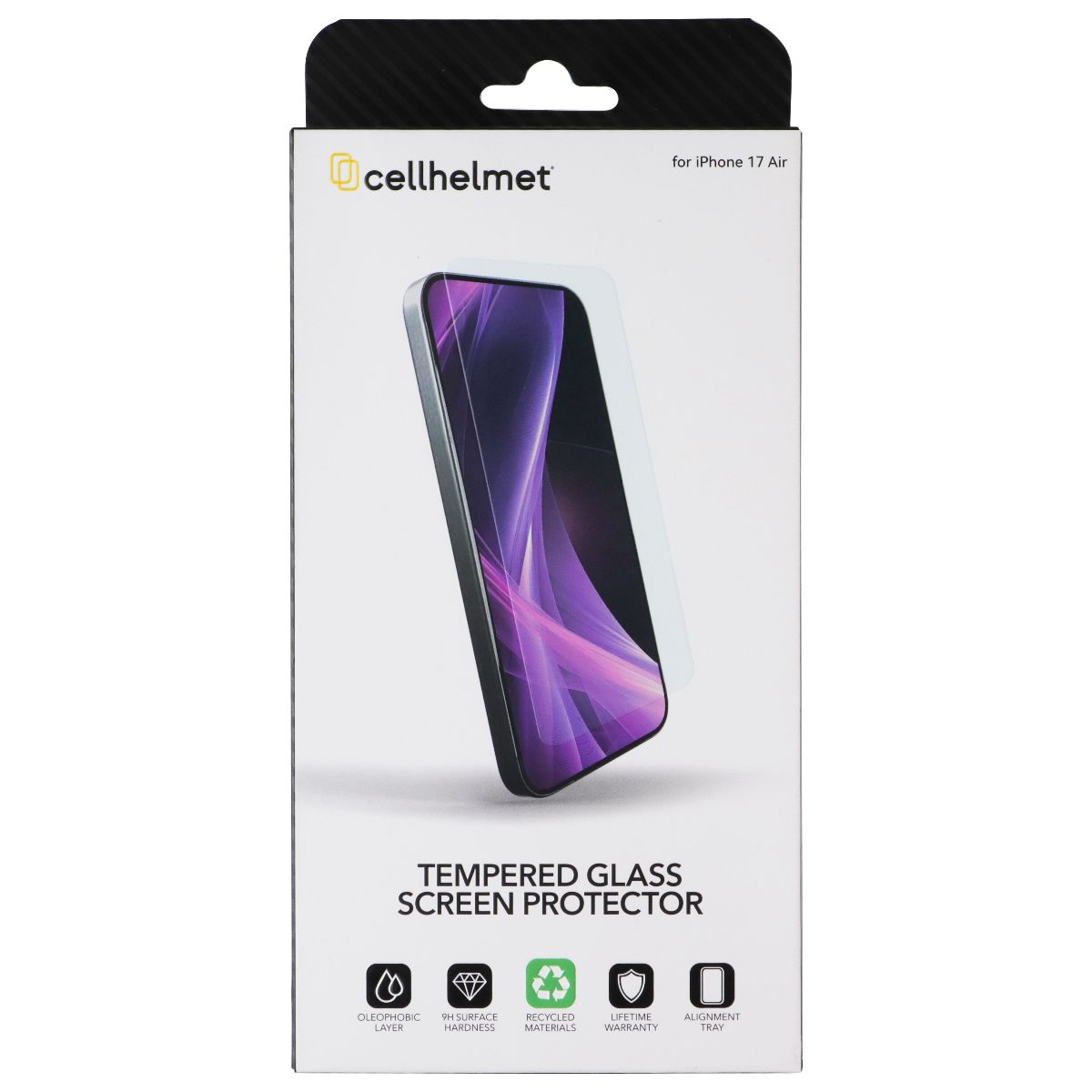 CellHelmet Tempered Glass Screen Protector w/Align Tray for Apple iPhone 17 Air
