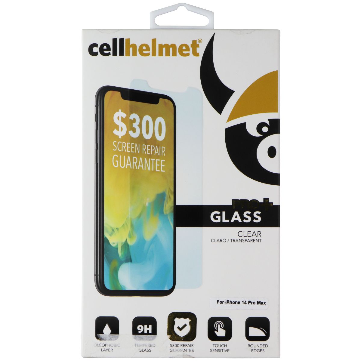 CellHelmet Pro+ Glass Screen Protector for Apple iPhone 14 Pro Max - Clear Cell Phone - Screen Protectors CellHelmet    - Simple Cell Bulk Wholesale Pricing - USA Seller