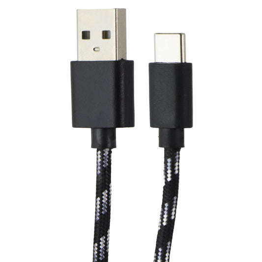 CELLCandy 6.5ft USB-A to USB-C Braided Charge & Sync Cable - Black/Silver Cell Phone - Cables & Adapters CELLCandy - Simple Cell Bulk Wholesale Pricing - USA Seller