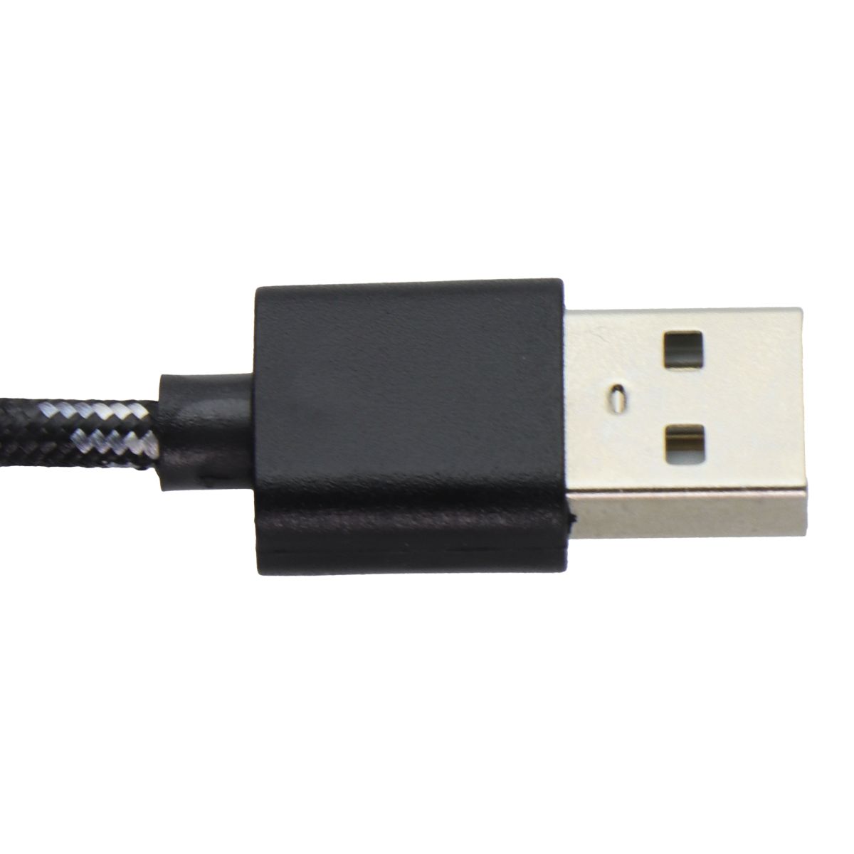 CELLCandy 6.5ft USB-A to USB-C Braided Charge & Sync Cable - Black/Silver Cell Phone - Cables & Adapters CELLCandy - Simple Cell Bulk Wholesale Pricing - USA Seller