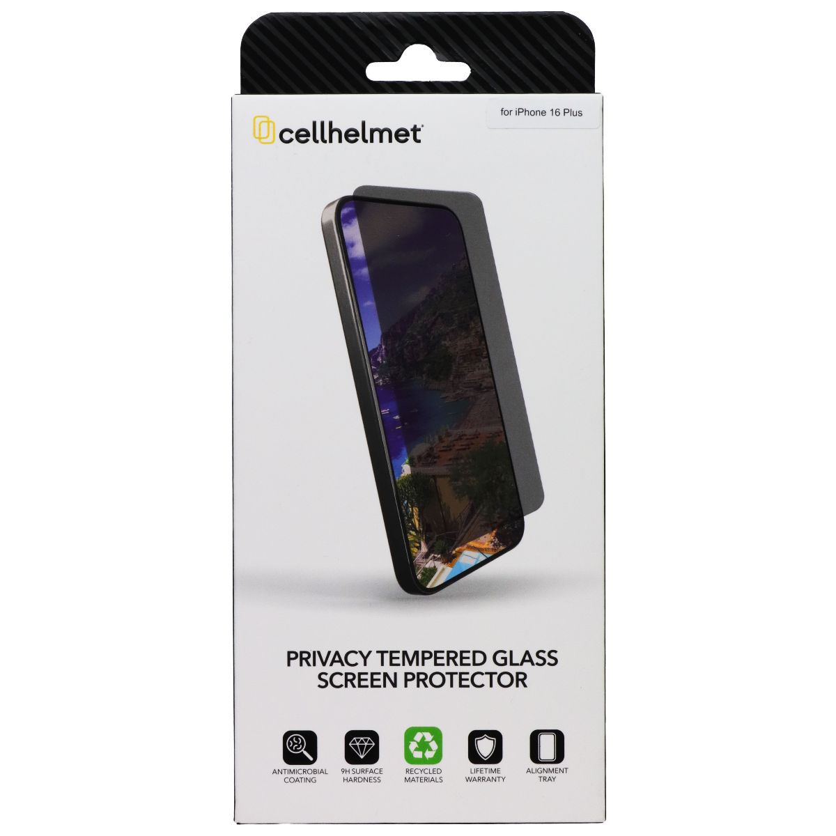CellHelmet Tempered Glass Screen Protector for Apple iPhone 16 Plus - Privacy