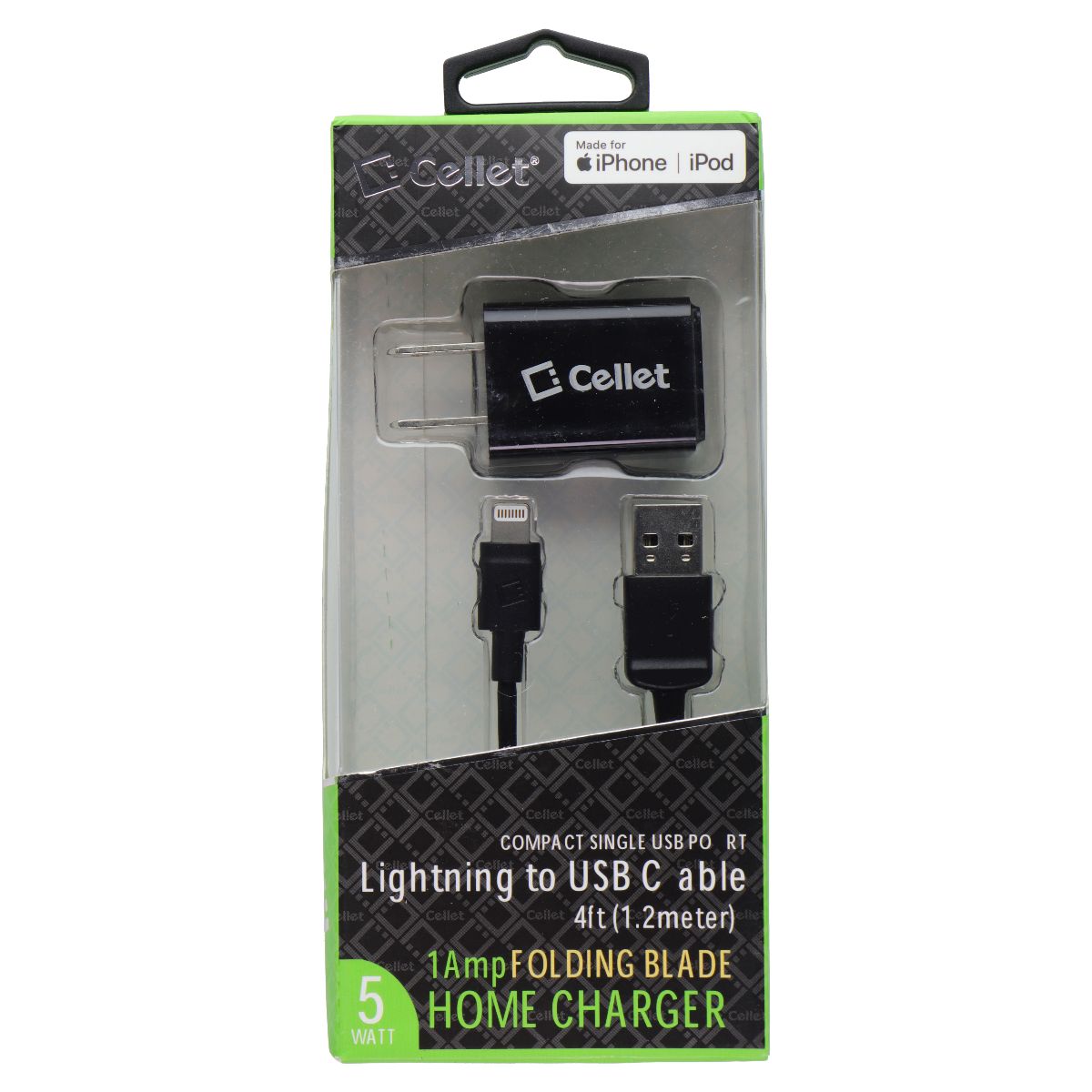 Cellet (4-Ft) Lightning 8-Pin to USB Charge/Sync Cable - Black (TCAPP8F1) Cell Phone - Chargers & Cradles Cellet - Simple Cell Bulk Wholesale Pricing - USA Seller