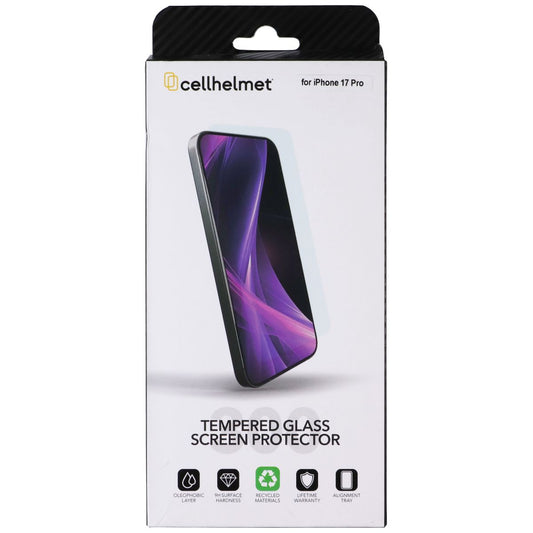 CellHelmet Tempered Glass Screen Protector w/Align Tray for Apple iPhone 17 Pro Cell Phone - Screen Protectors CellHelmet - Simple Cell Bulk Wholesale Pricing - USA Seller