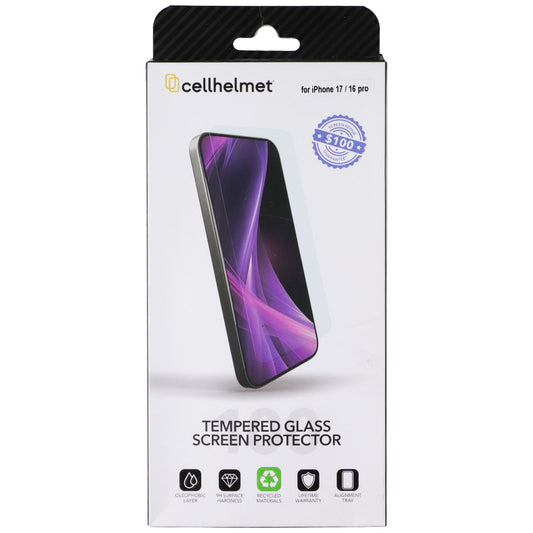 CellHelmet Tempered Glass Screen Protector for Apple iPhone 17/16 Pro Cell Phone - Screen Protectors CellHelmet - Simple Cell Bulk Wholesale Pricing - USA Seller