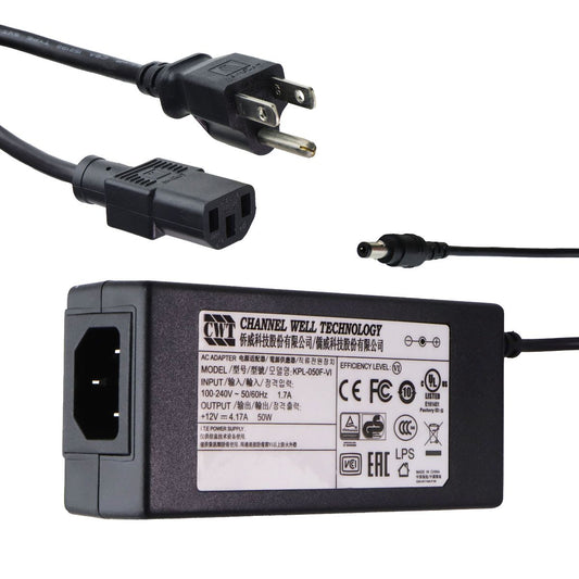 Channel Well (12V/4.17A) 50W AC Adapter - Black (KPL-050F-VI) Multipurpose Batteries & Power - Multipurpose AC to DC Adapters Channel Well Tech - Simple Cell Bulk Wholesale Pricing - USA Seller