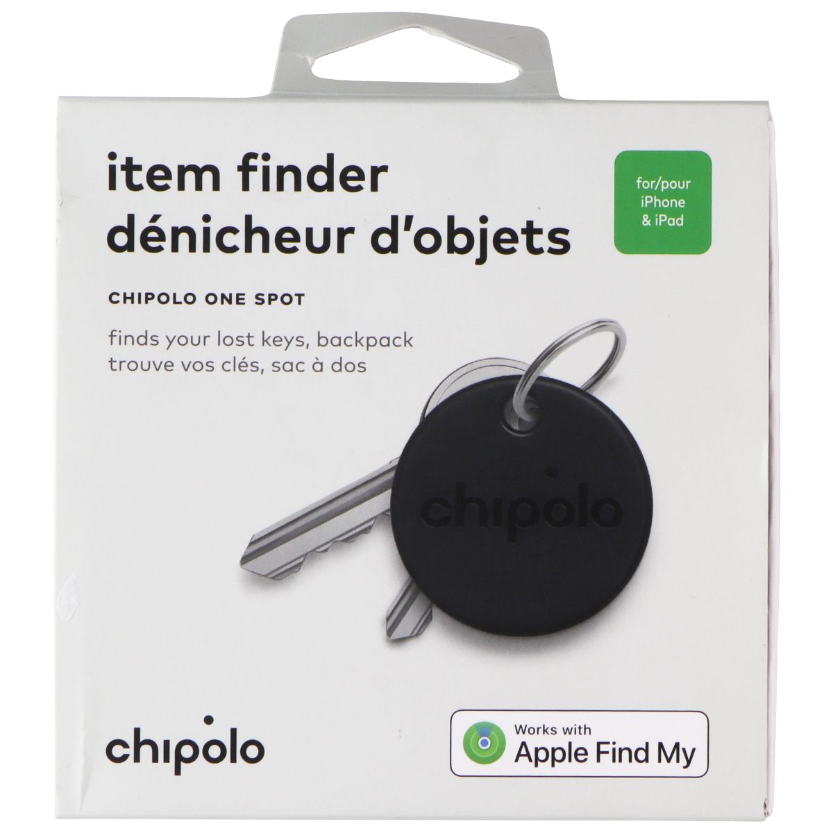 Chipolo ONE Spot Item Finder (2021) for Apple iOS Devices - Almost Black/1 Pack Cell Phone - Other Accessories Chipolo - Simple Cell Bulk Wholesale Pricing - USA Seller
