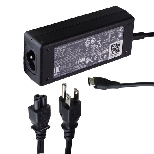 Chicony 45W USB-C AC Adapter Power Supply (A18-045N1A) - Black Computer Accessories - Laptop Power Adapters/Chargers CHICONY - Simple Cell Bulk Wholesale Pricing - USA Seller