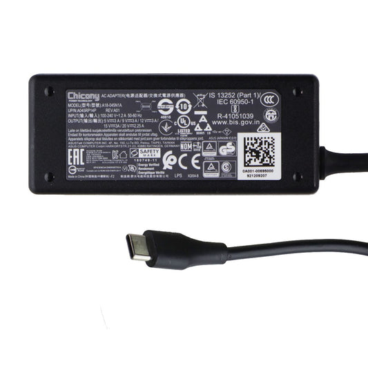 Chicony 45W USB-C AC Adapter Power Supply (A18-045N1A) - Black Computer Accessories - Laptop Power Adapters/Chargers CHICONY - Simple Cell Bulk Wholesale Pricing - USA Seller