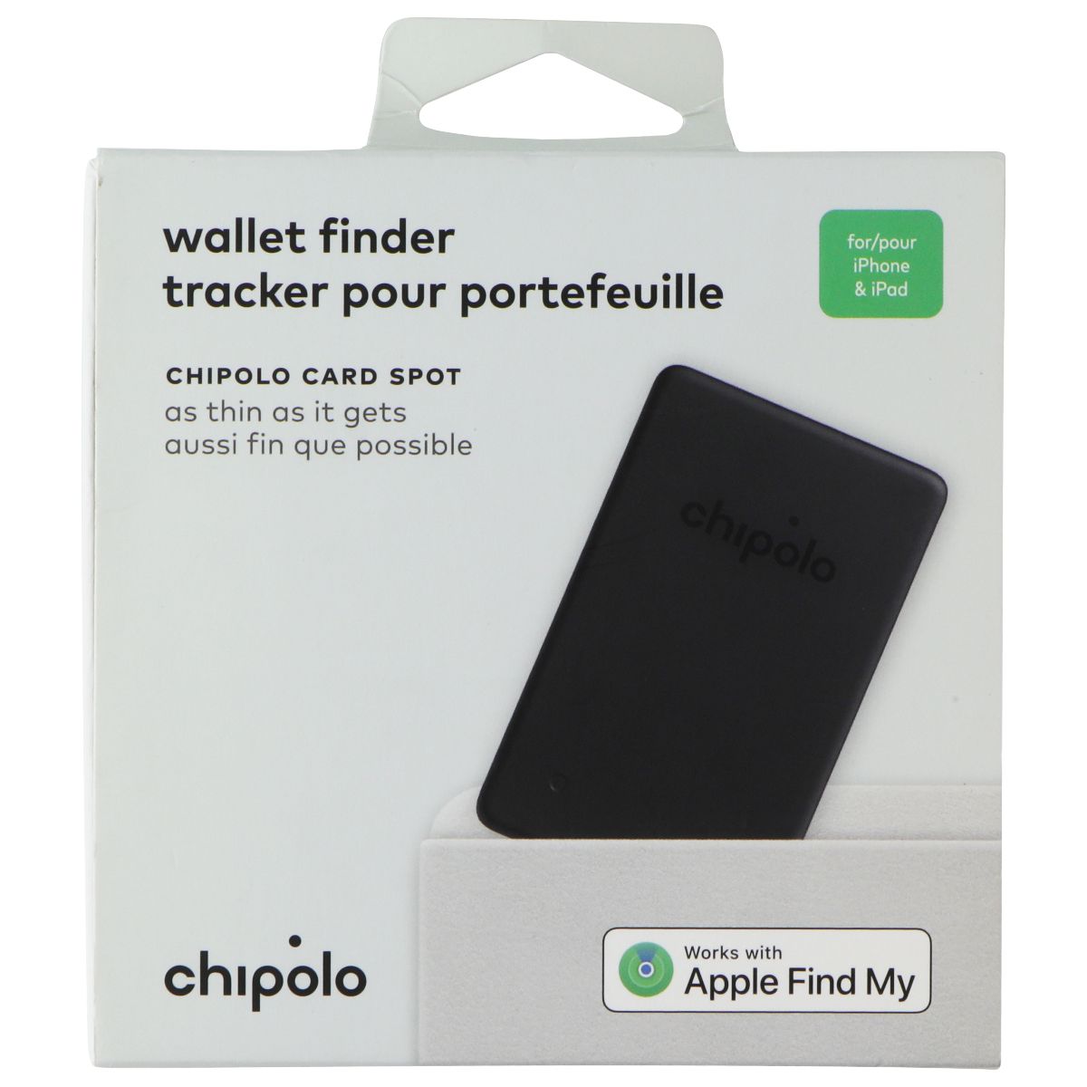 Chipolo Card Spot Wallet Tracker Bluetooth Finder - Black (CH-C21R-GY-R-FR) GPS Accessories & Tracking - Tracking Devices Chipolo    - Simple Cell Bulk Wholesale Pricing - USA Seller