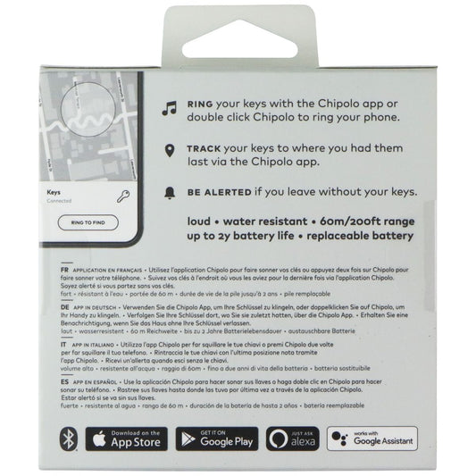 Chipolo ONE Item Finder for Apple and Android Devices - White/1 Pack GPS Accessories & Tracking - Tracking Devices Chipolo - Simple Cell Bulk Wholesale Pricing - USA Seller