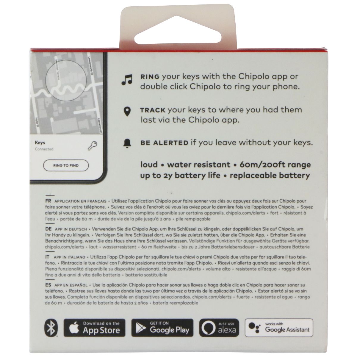 Chipolo ONE (2020) Item Finder for Apple and Android Devices - Red/1 Pack (C19M) GPS Accessories & Tracking - Tracking Devices Chipolo - Simple Cell Bulk Wholesale Pricing - USA Seller