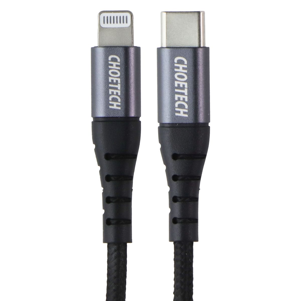 Choetech (1.2M) Nylon Braided USB-C to 8-Pin Lightning Cable - Black (IP0039-BK) Cell Phone - Cables & Adapters Choetech - Simple Cell Bulk Wholesale Pricing - USA Seller