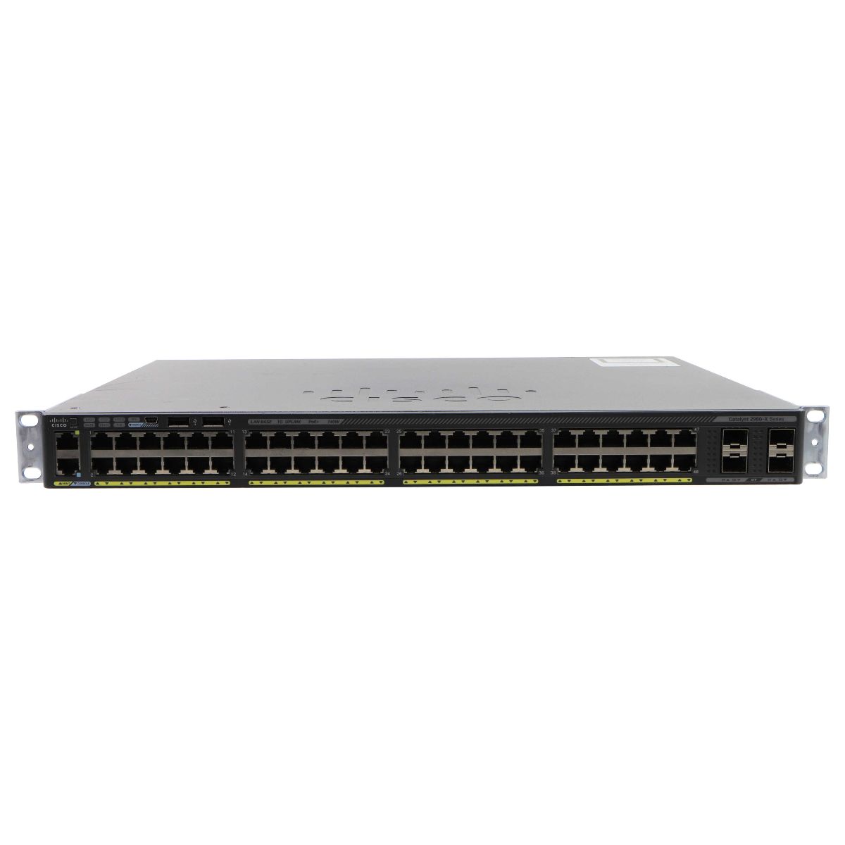 Cisco Catalyst 48-Port Ethernet Switch (WS-C2960X-48FPS-L) / No Power Cord Networking - Network Switches Cisco - Simple Cell Bulk Wholesale Pricing - USA Seller