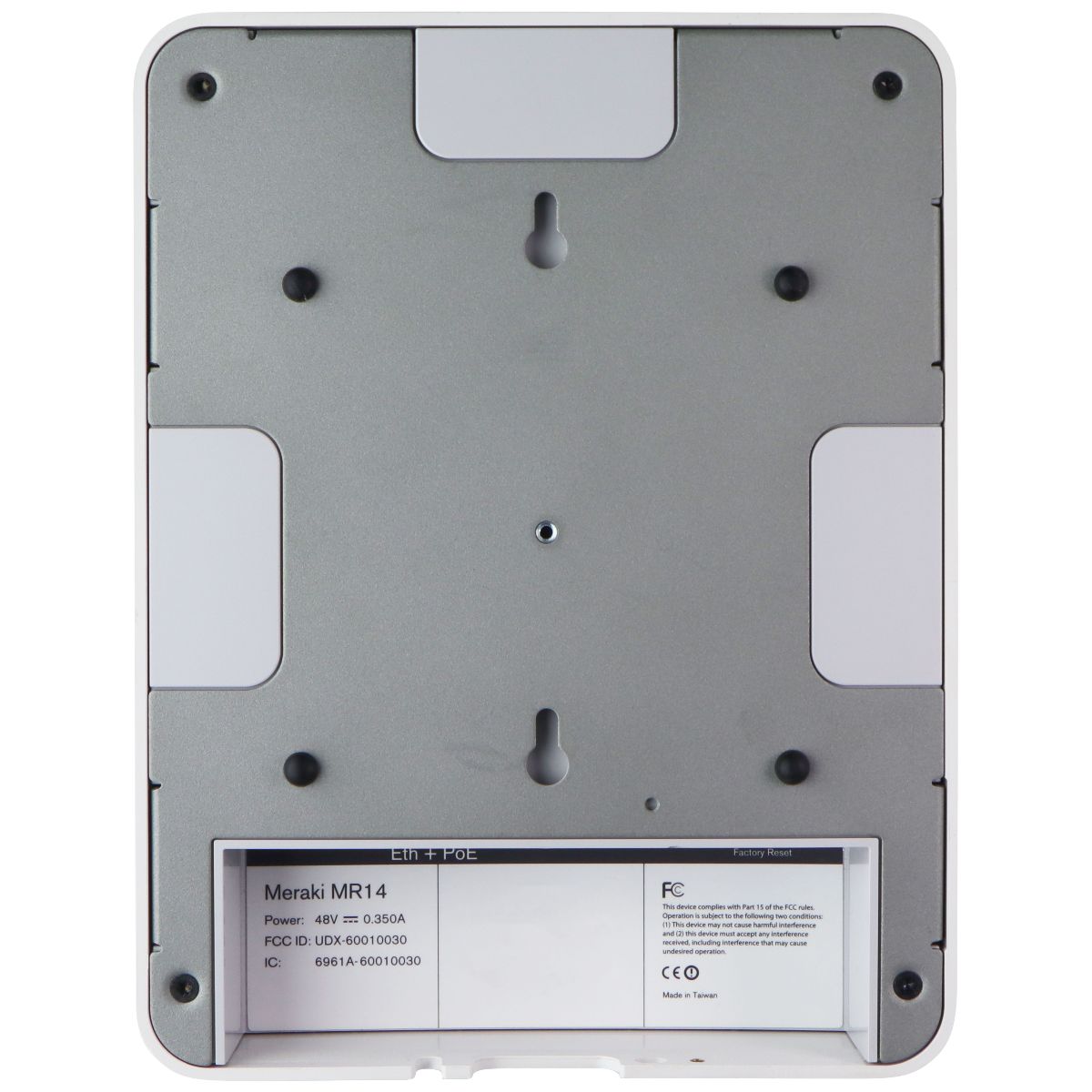 Cisco Meraki MR14 Cloud Managed Wireless Access Point Dual Band 802.11n - White