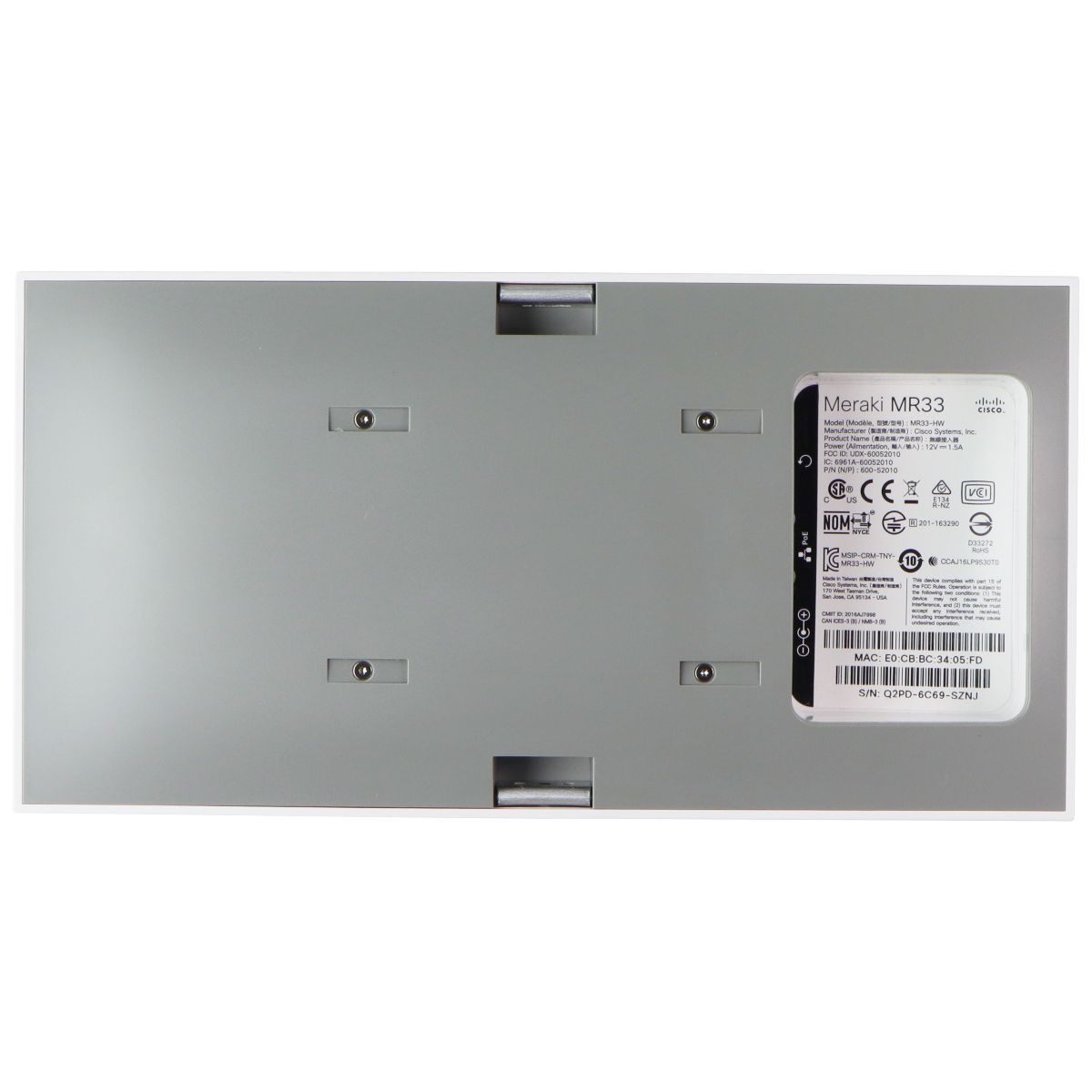 Cisco Meraki MR33 Quad-Radio 802.11ac Wave 2 Access Point - White Networking - Wireless Access Points Cisco - Simple Cell Bulk Wholesale Pricing - USA Seller