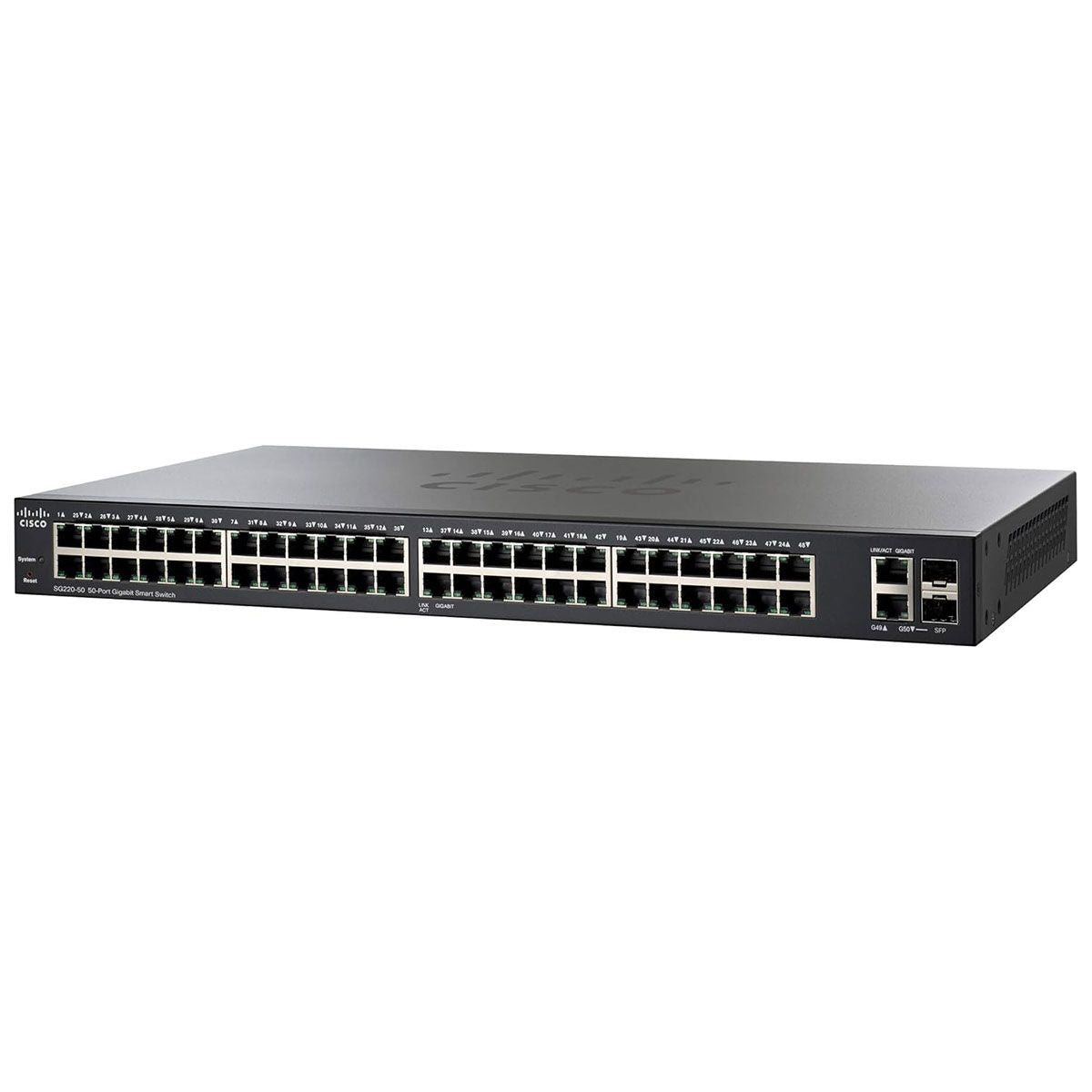 Cisco SG220-50 Smart Switch 50 Gigabit Ethernet 2 Gigabit Eth Combo Mini-GBIC Networking - Network Switches Cisco - Simple Cell Bulk Wholesale Pricing - USA Seller