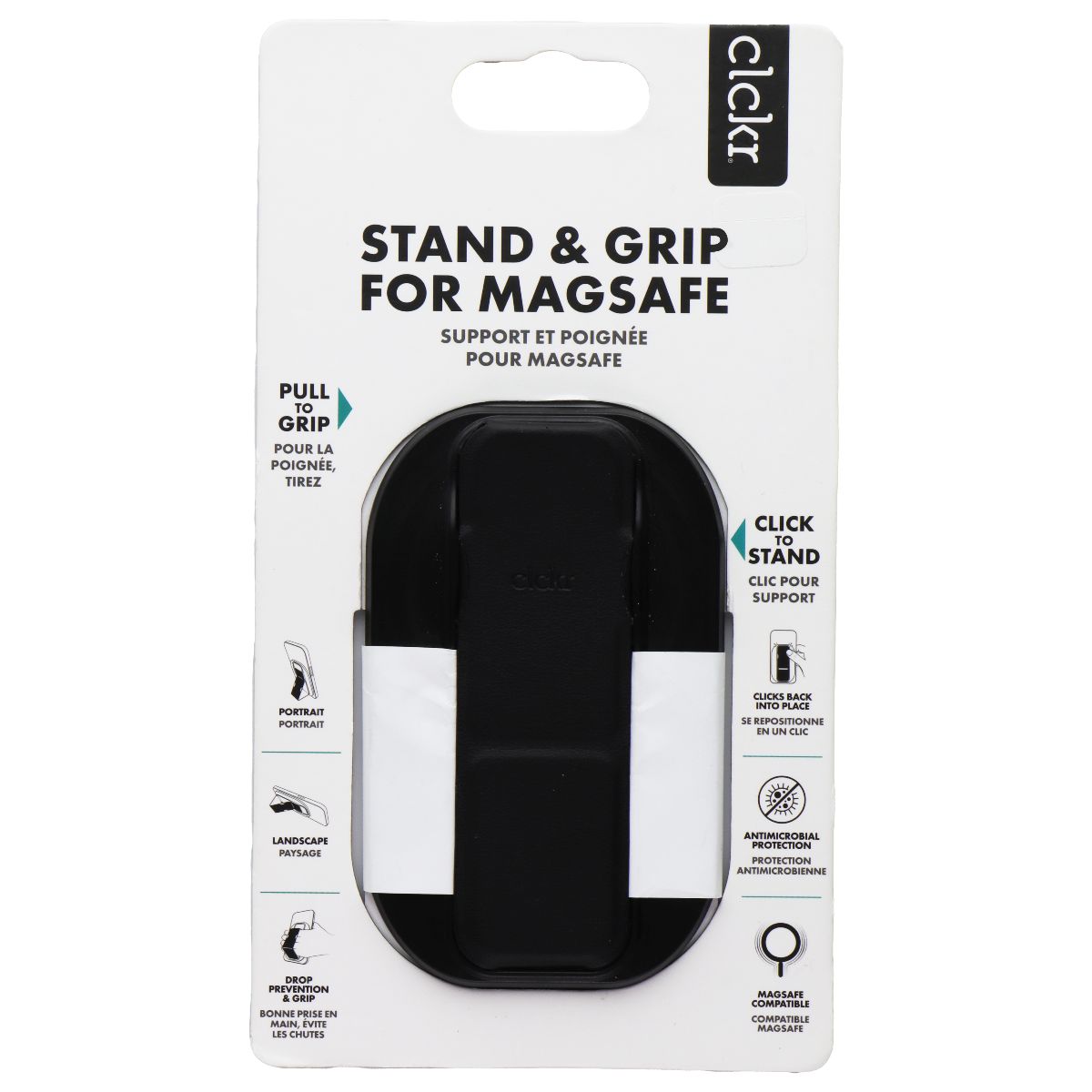 Clckr Stand & Grip Mount for MagSafe for Smartphones - Black Cell Phone - Mounts & Holders Clckr    - Simple Cell Bulk Wholesale Pricing - USA Seller